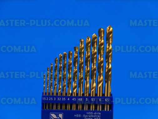 Набір свердел по металу 1.5-6.5мм з титановим покриттям, 13шт Sigma 1214031