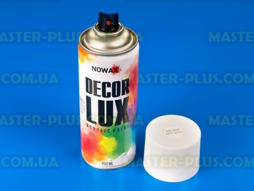 Краска акриловая белый матовый (9010) NOWAX Decor Lux 450мл
