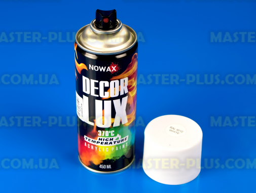 Краска акриловая высокотемпературная белый глянец (9010) NOWAX Decor Lux 450мл