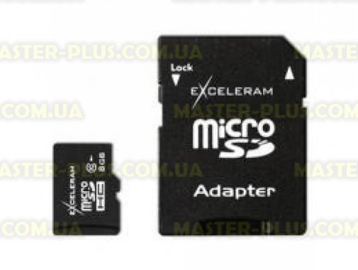 

Карта памяти eXceleram 8Gb microSDHC class 10 c адаптером SD (MSD0810VA)