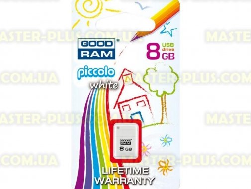 

USB флеш накопитель GOODRAM 8GB PICCOLO WHITE USB 2.0 (UPI2-0080W0R11)