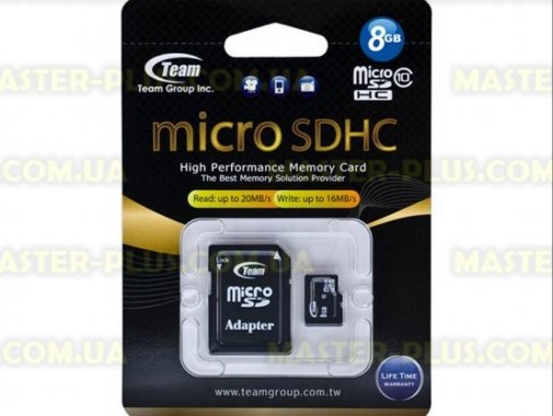 

Карта памяти Team 8Gb microSDHC class 10 (TUSDH8GCL1003)