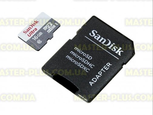 

Карта памяти SANDISK 16GB microSD class 10 UHS-I Ultra (SDSQUNB-016G-GN3MA)