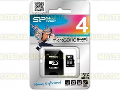 

Карта памяти Silicon Power 4Gb microSDHC class 4 (SP004GBSTH004V10SP)