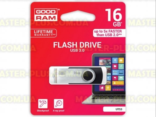 

USB флеш накопитель GOODRAM 16GB Twister Black USB 3.0 (UTS3-0160K0R11)