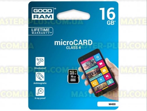 

Карта памяти GOODRAM 16GB microSDHC class 4 (M400-0160R11)