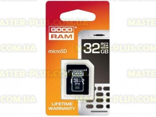 

Карта памяти GOODRAM 32Gb microSDHC class 4 (SDU32GHCAGRR10)