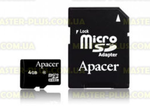 

Карта памяти Apacer microSDHC Class4 4GB w/ 1 Adapter RP (AP4GMCSH5-R)