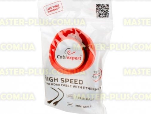 

Кабель мультимедийный HDMI A to HDMI C (mini), 4.5m Cablexpert (CC-HDMI4C-15)