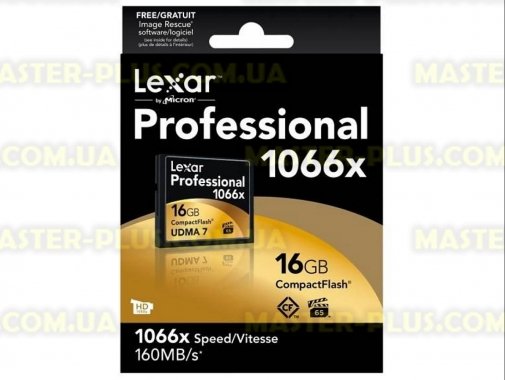 

Карта памяти Lexar 16Gb Compact Flash 1066x Professional (LCF16GCRBEU1066)