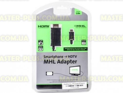 

Кабель мультимедийный micro USB to HDMI PowerPlant (KD00AS1239)