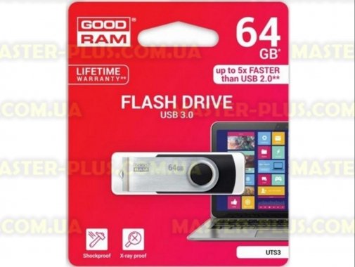 

USB флеш накопитель GOODRAM 64GB Twister Black USB 3.0 (UTS3-0640K0R11)