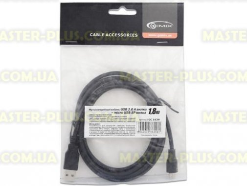 

Дата кабель GEMIX USB 2.0 AM–Micro USB Тип B 1.8m (GC 1639)