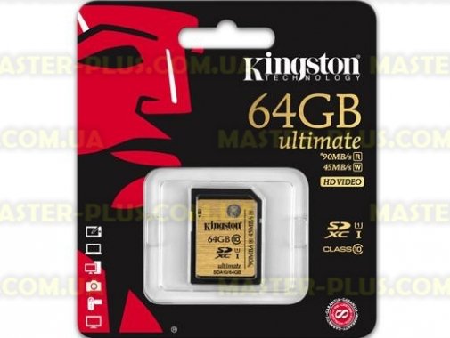 

Карта памяти Kingston 64Gb Ultimate SDXC class 10 UHS-I (SDA10/64GB)