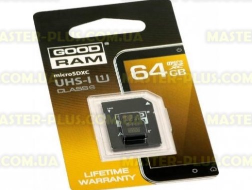 

Карта памяти GOODRAM 64GB microSDXC Class 10 UHS-I (M1AA-0640R11)