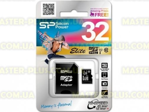 

Карта памяти Silicon Power 32GB microSD Class 10 UHS-ISDR (SP032GBSTHBU1V10SP)