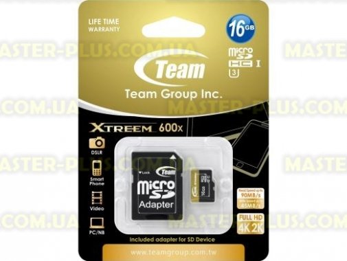

Карта памяти Team 16GB microSD class 10 UHS| U3 (TUSDH16GU303)