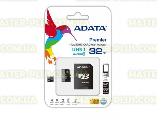 

Карта памяти A-DATA 32Gb microSDHC Ultra UHS-I +SD адаптер Class 10 (AUSDH32GUICL10-RA1)