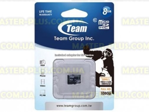 

Карта памяти Team 8GB microSDHC Class10 (TUSDH8GCL1002)