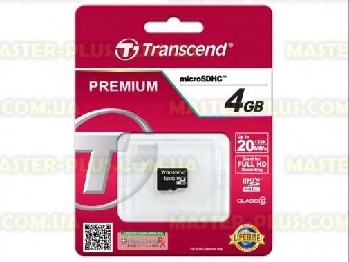

Карта памяти Transcend 4GB microSDHC class 10 (TS4GUSDC10)