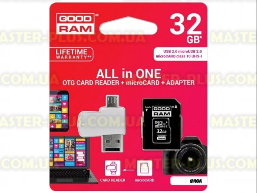 

Карта памяти GOODRAM 32GB microSD Class 10 (M1A4-0320R11)