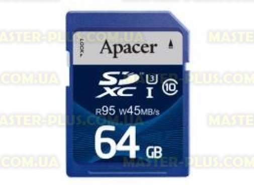 

Карта памяти Apacer 64GB SDHC UHS-I 95/45 Class10 (AP64GSDXC10U3-R)