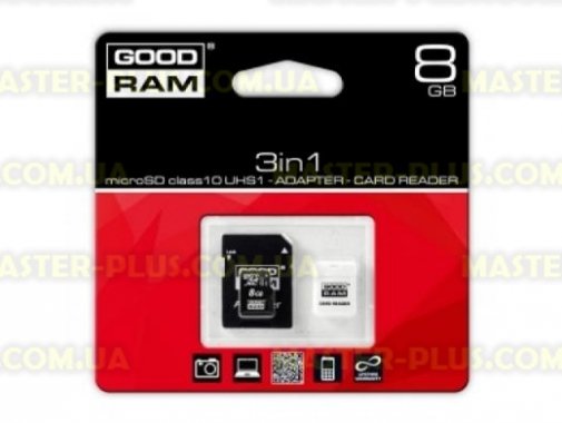 

Карта памяти GOODRAM 8GB microSDHC Class 10 (USDR48GBC10R9)