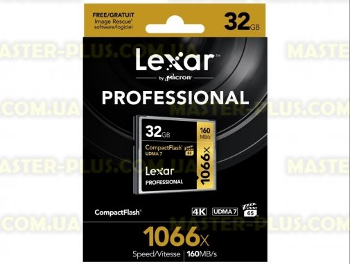 

Карта памяти Lexar 32GB Compact Flash 1066X Professional (LCF32GCRBEU1066)