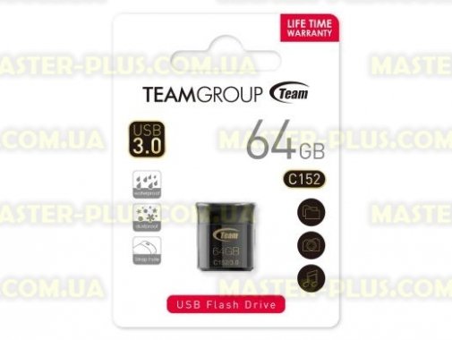 

USB флеш накопитель Team 64GB C152 Black USB3.0 (TC152364GB01)