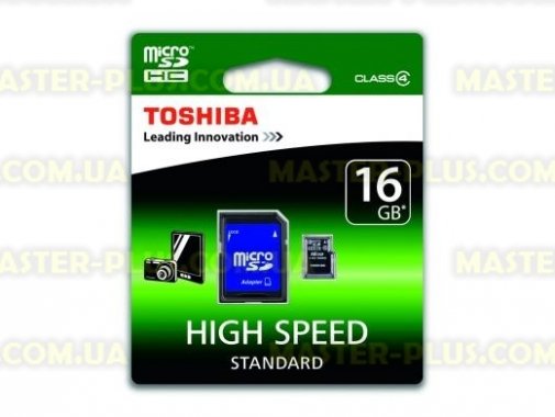 

Карта памяти TOSHIBA 16Gb microSDHC class 4 (SD-C16GJ(6A)