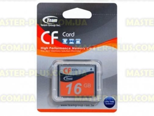 

Карта памяти Team 16GB Compact Flash 233x (TCF16G23301)