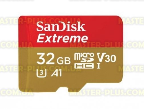 

Карта памяти SANDISK 32GB microSDHC V30 A1 UHS-I U3 4K Extreme (SDSQXAF-032G-GN6MA)
