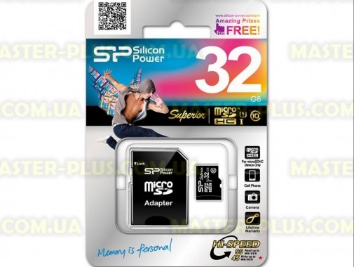 

Карта памяти Silicon Power 32GB microSD Class10 UHS-I (SP032GBSTHDU1V10SP)