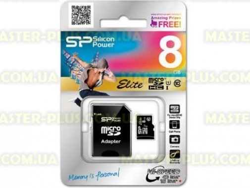 

Карта памяти Silicon Power 8Gb microSDHC class 10 (SP008GBSTHBU1V10SP)