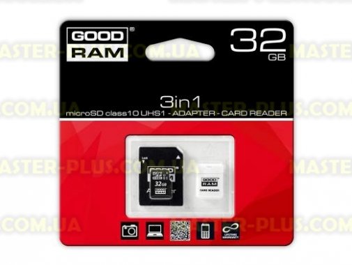 

Карта памяти GOODRAM 32GB microSDHC Class 10 (USDR432GBC10R9)