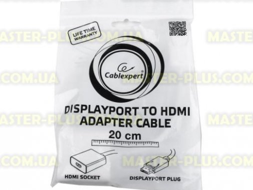 

Кабель мультимедийный DisplayPort to HDMI Cablexpert (A-DPM-HDMIF-002-W)