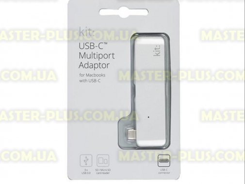 

Кабель для передачи данных USB-C to 3*USB 3.0, SD/microSD reader (Silver) Kit (C5IN1SL)