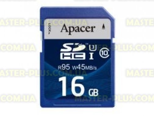 

Карта памяти Apacer 16GB SDHC UHS-I U3 Class10 RP (AP16GSDHC10U3-R)