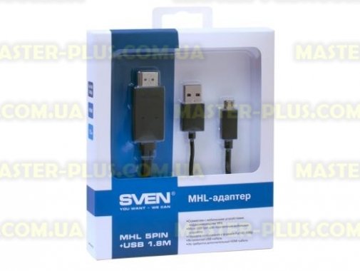 

Кабель мультимедийный HDMI F to Micro USB BM, MHL SVEN (1300127)